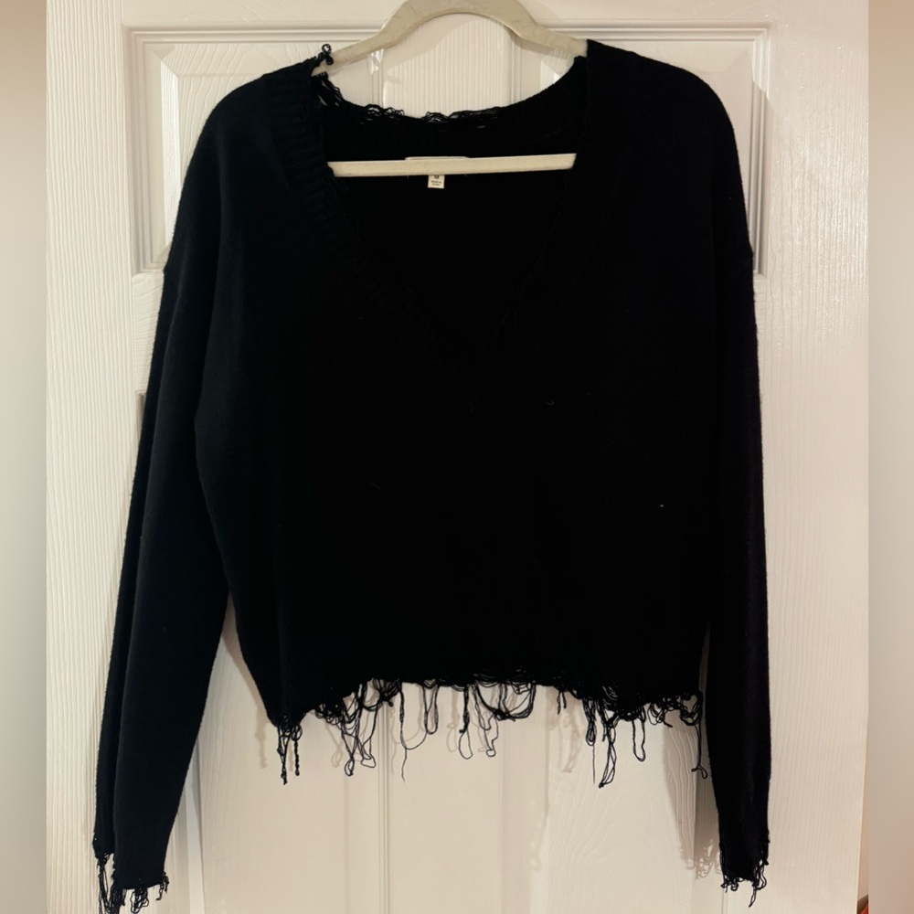 Wild Honey black fringe sweater